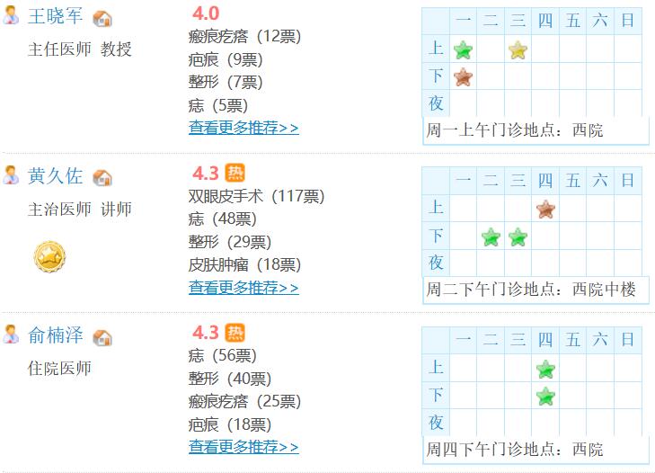 北京協(xié)和醫(yī)院整形外科醫(yī)生坐診表